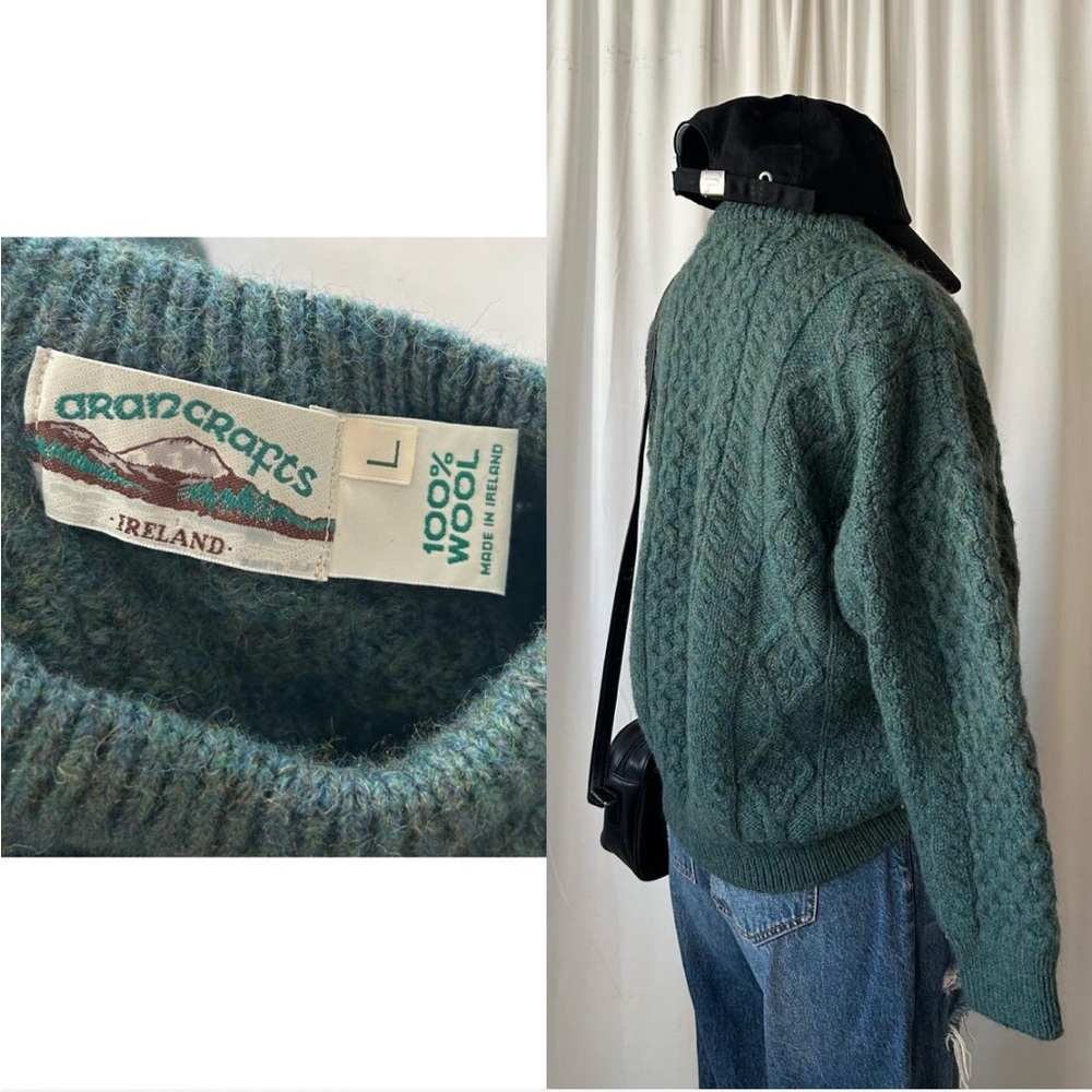 Vintage Aran Crafts 100% Wool Fisherman’s Cable Knit Sweater. - Picture 8 of 8
